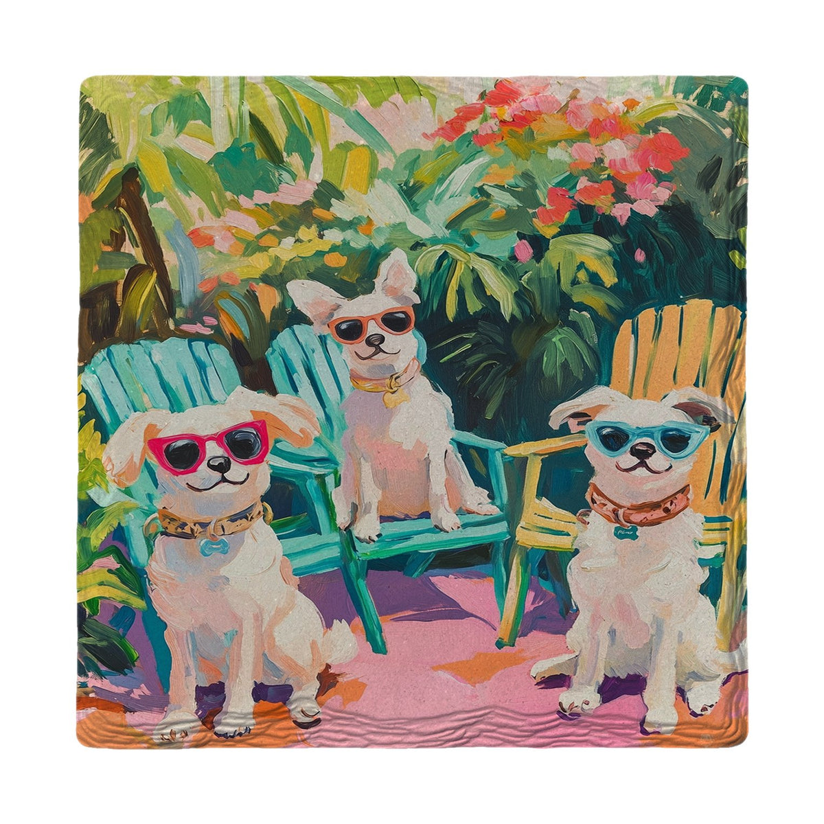 Garden Party Pups | Ceramic Drink Coaster