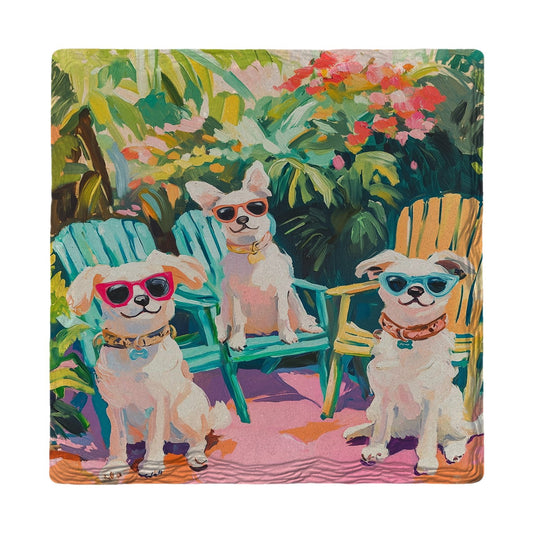 Garden Party Pups | Ceramic Drink Coaster