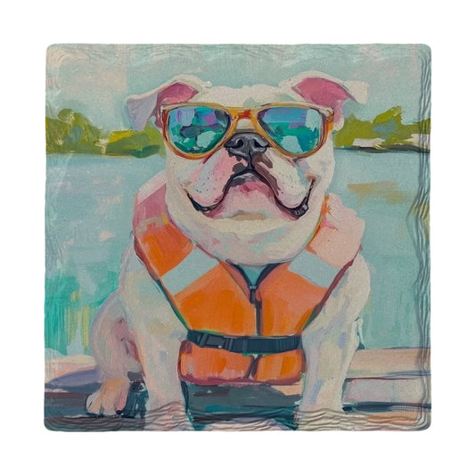 Bulldog Boat Day | Ceramic Drink Coaster