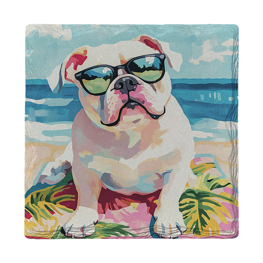 Bulldog Beach | Ceramic Drink Coaster