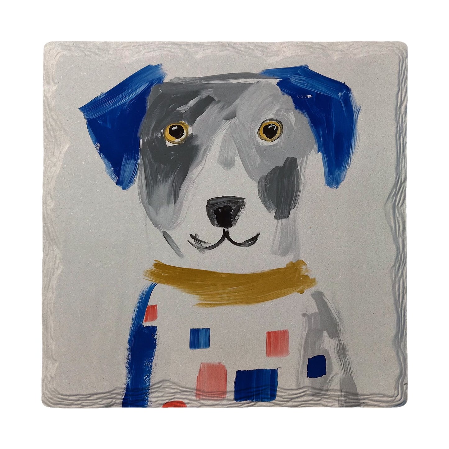 Whimsical Painted Pup | Ceramic Drink Coaster
