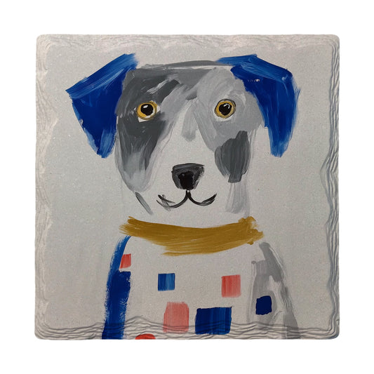 Whimsical Painted Pup | Ceramic Drink Coaster