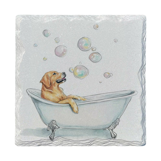 Golden Bubble Bath | Ceramic Drink Coaster