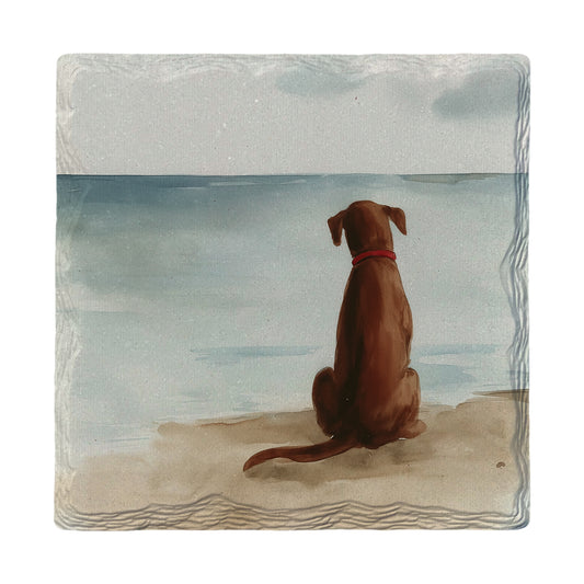 Beach Dog Daydreams | Ceramic Drink Coaster