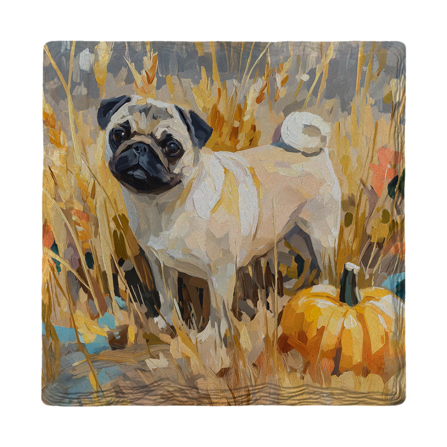 Pumpkin Pug | Ceramic Drink Coaster