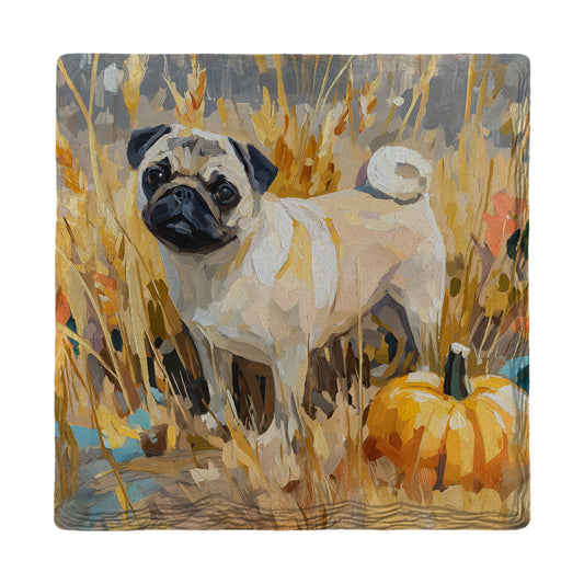 Pumpkin Pug | Ceramic Drink Coaster