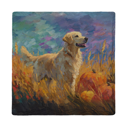 Autumn Glow Golden Retriever | Ceramic Drink Coaster