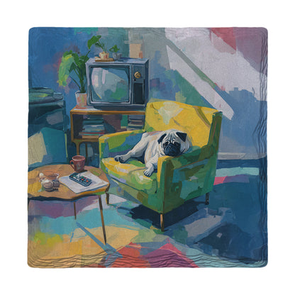 Lounging Pug | Ceramic Drink Coaster