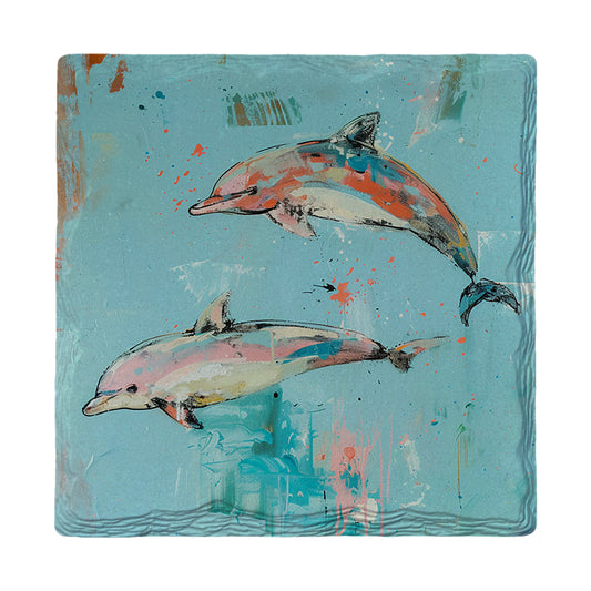 Colorful Dolphins | Drink Coaster