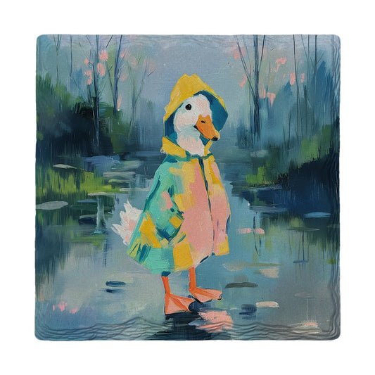 Rainy Day Duck | Ceramic Drink Coaster