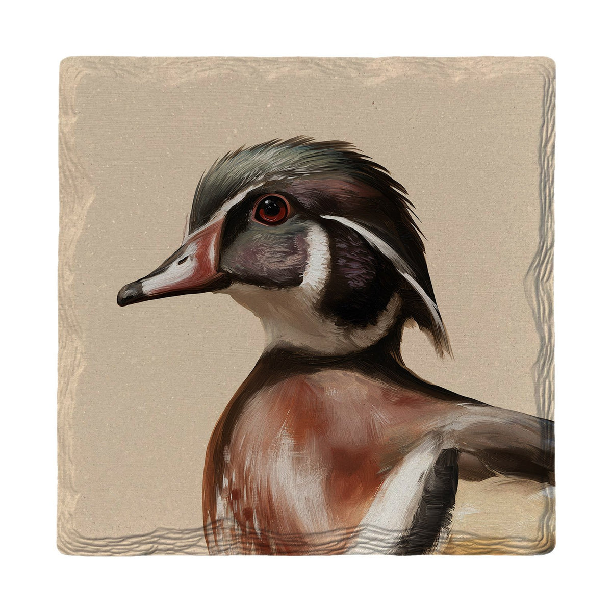 Wood Duck Portrait | Absorbent Ceramic Drink Coaster