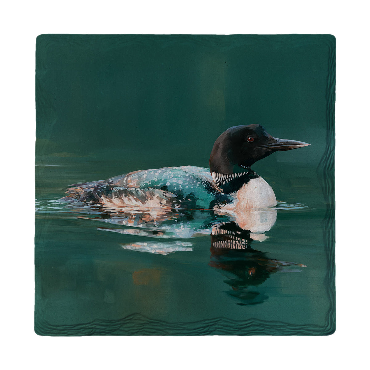 Common Loon on the Lake | Absorbent Ceramic Drink Coaster