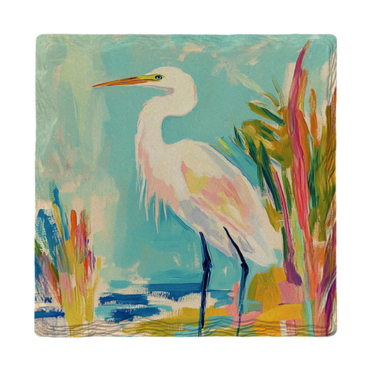 Pastel Egret | Drink Coaster