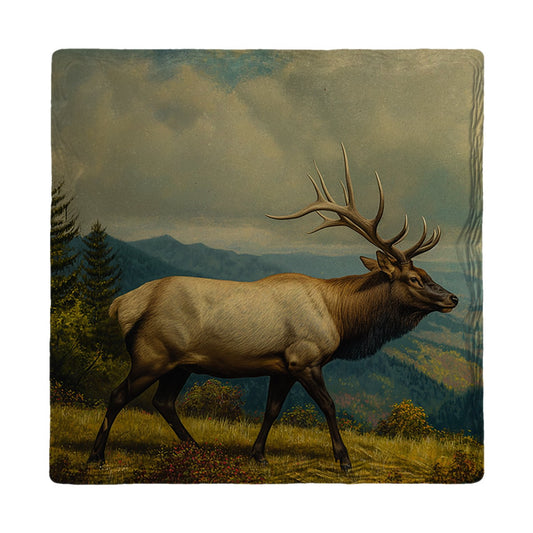 Mountain Ridge Elk | Ceramic Drink Coaster