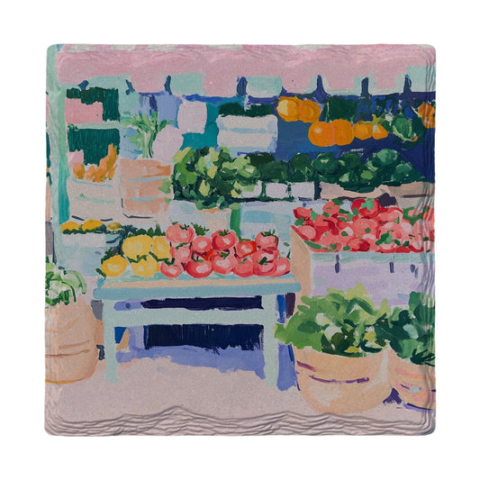 Farmers Market Morning | Ceramic Drink Coaster