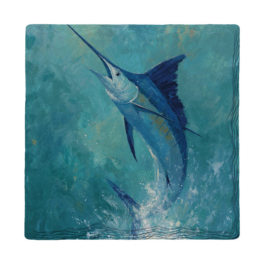 Leaping Blue Marlin | Ceramic Drink Coaster