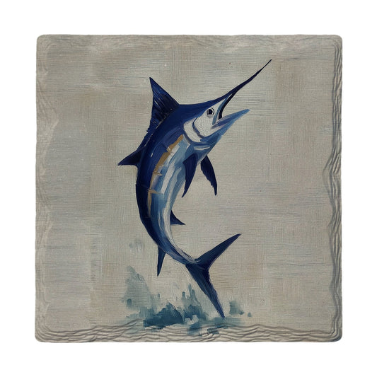 Blue Marlin Jump | Ceramic Drink Coaster