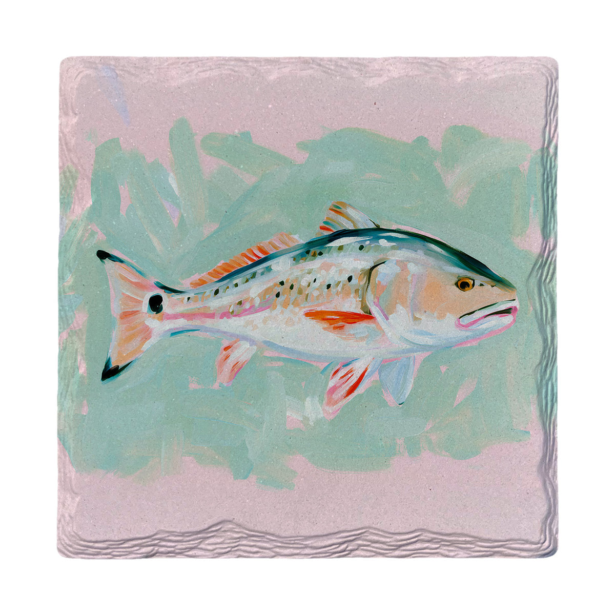 Coastal Redfish absorbent ceramic drink coaster