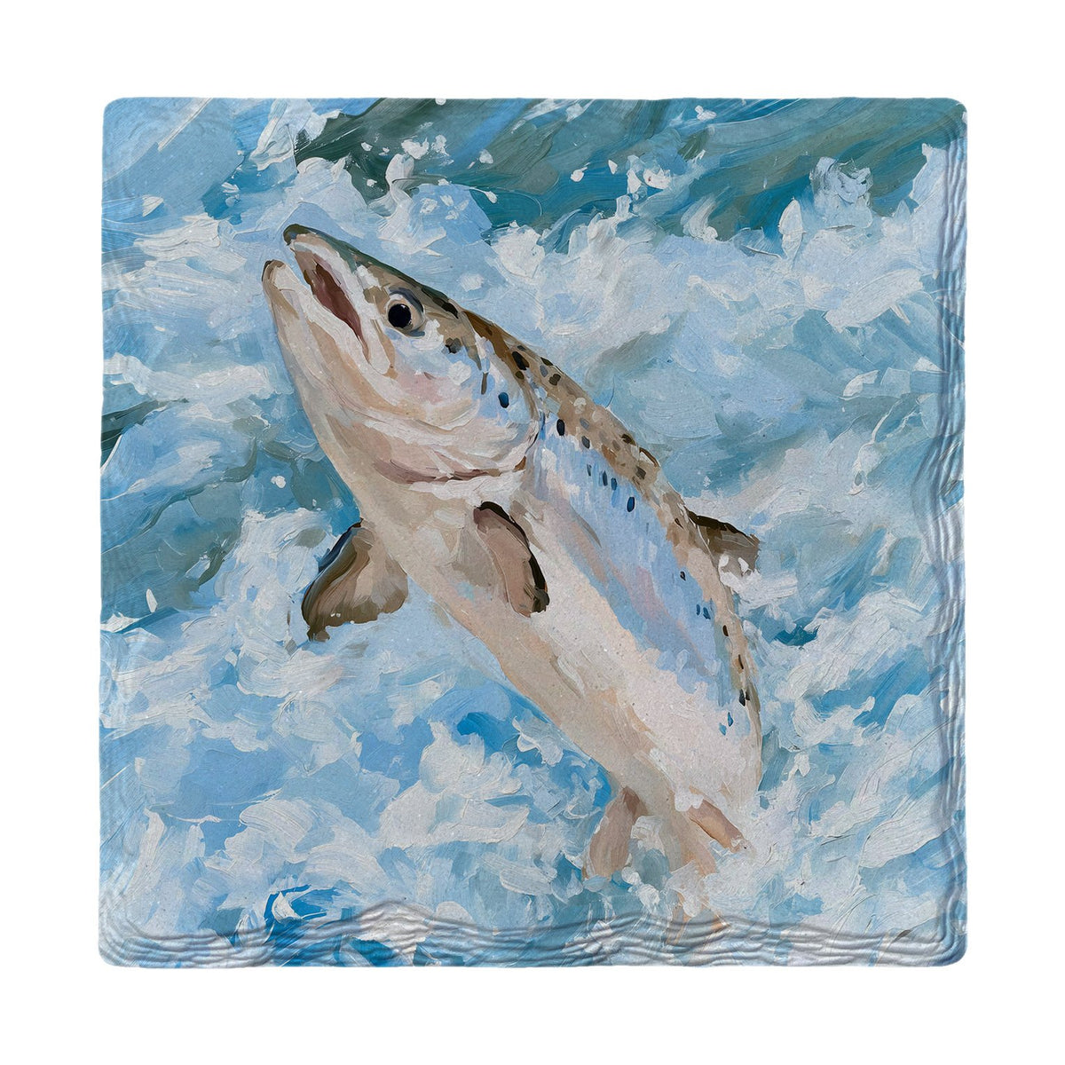 Leaping Salmon | Absorbent Ceramic Drink Coaster