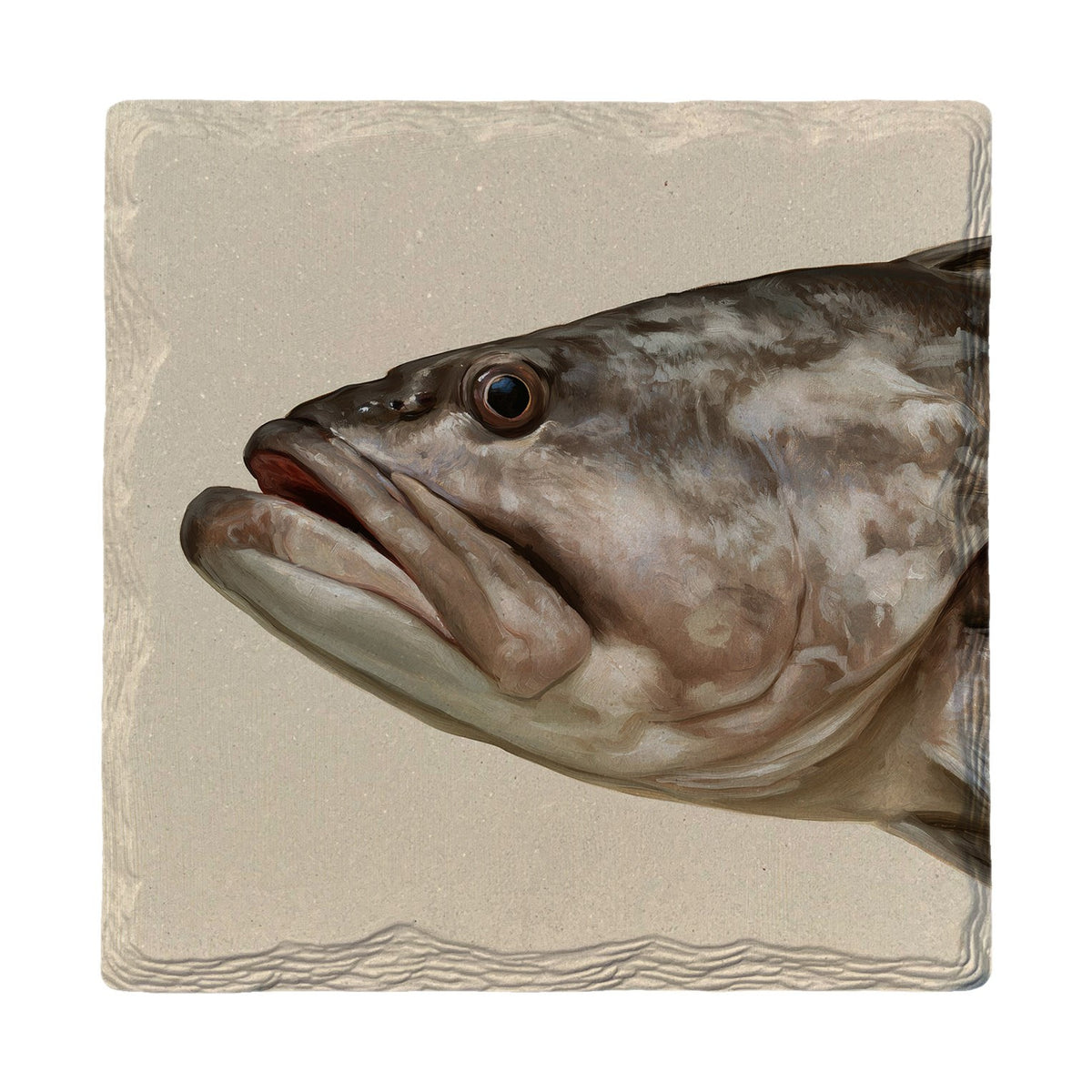 Grouper Portrait | Absorbent Ceramic Drink Coaster