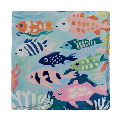 Colorful Fishies | Ceramic Drink Coaster