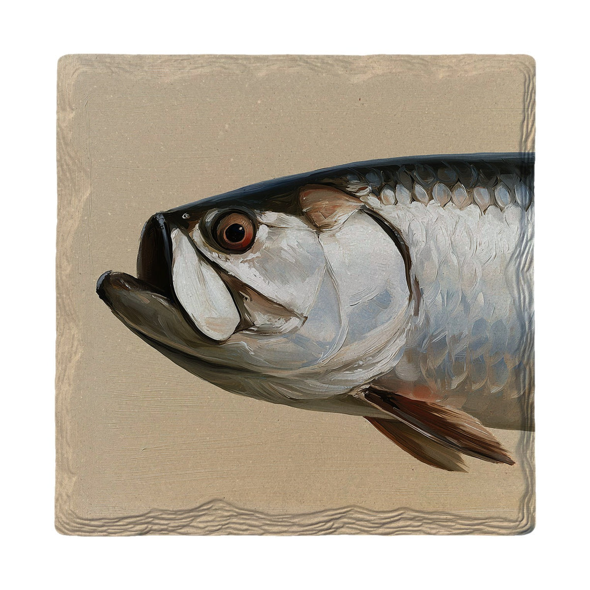 Silver Tarpon Portrait | Absorbent Ceramic Drink Coaster