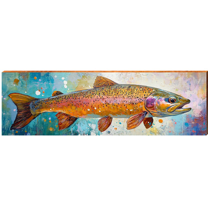 Colorful Rainbow Trout | Wall Art Print on Real Wood