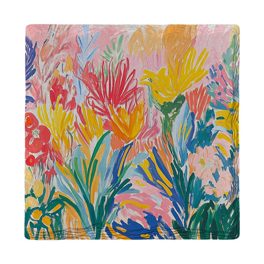 Vibrant Garden Abstract | Ceramic Drink Coaster