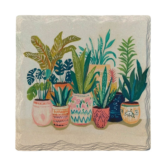 Boho Potted Plants | Ceramic Drink Coaster