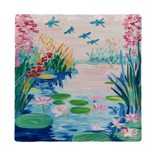 Dragonfly Lily Pond | Ceramic Drink Coaster