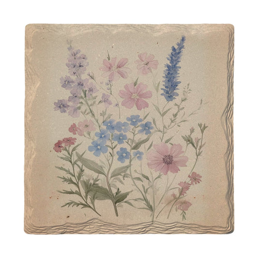 Pressed Wildflower Posy | Ceramic Drink Coaster