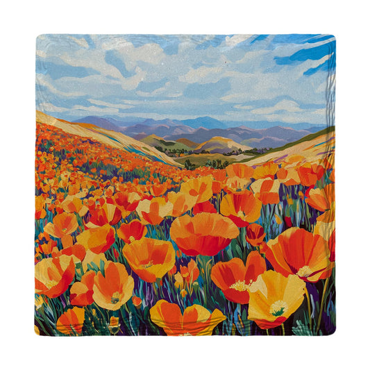 California Poppy Valley | Ceramic Drink Coaster
