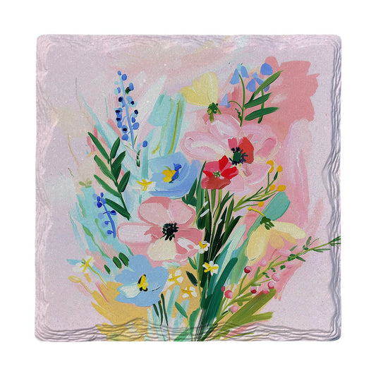 Painted Pastel Posy | Ceramic Drink Coaster