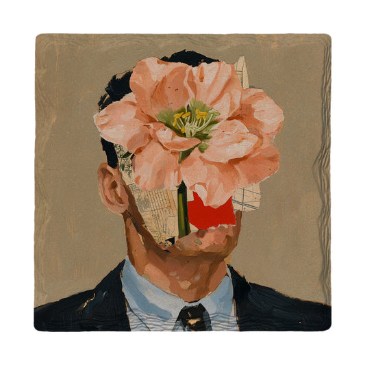 Bloom Face Portrait absorbent ceramic drink coaster