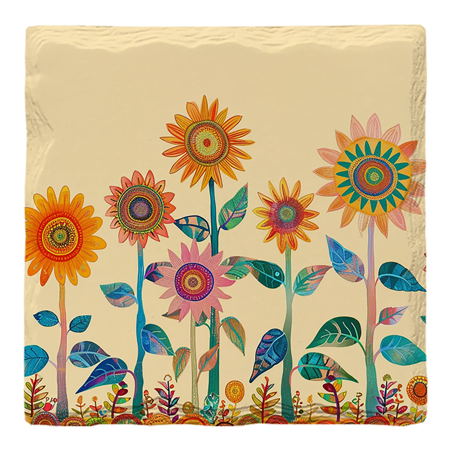 Funky Fun Sunflowers | Drink Coaster