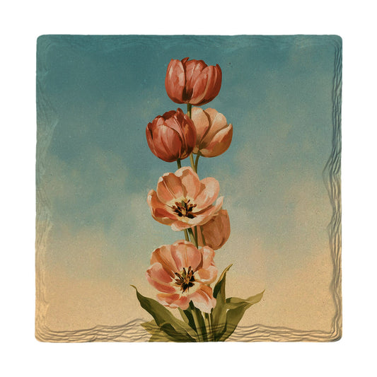 Terracotta Tulips | Absorbent Ceramic Drink Coaster