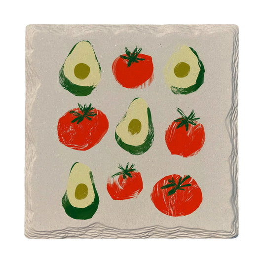 Avocados and Tomatoes | Ceramic Drink Coaster