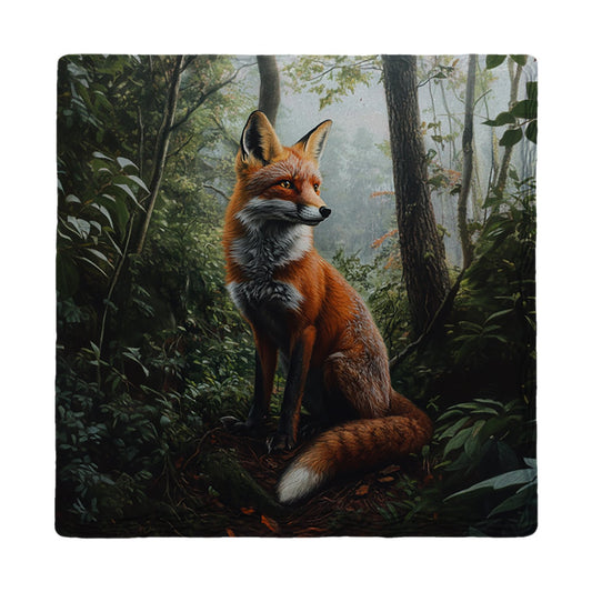 Red Fox in Forest | Ceramic Drink Coaster