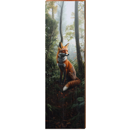 Deep Wood Fox | Wall Art Print on Real Wood