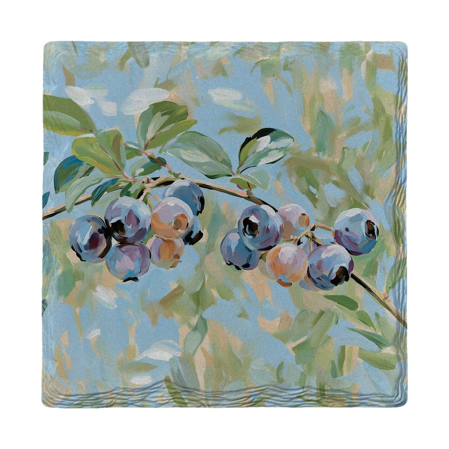 Blueberry Branches | Ceramic Drink Coaster