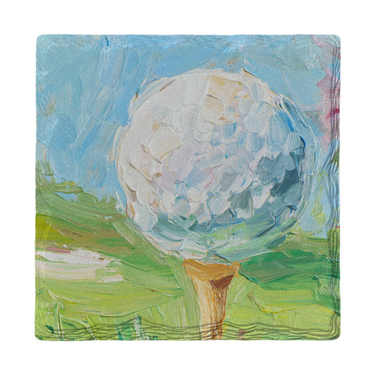 Golf Ball on Tee | Ceramic Drink Coaster