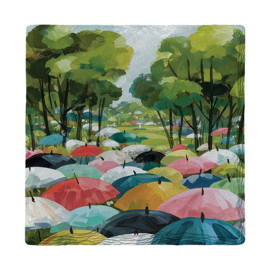 Umbrellas on the Green | Ceramic Drink Coaster