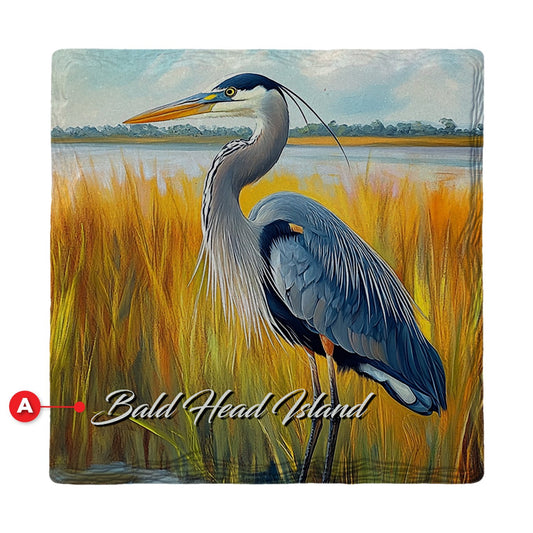 Bald Head Island Heron | Ceramic Drink Coaster