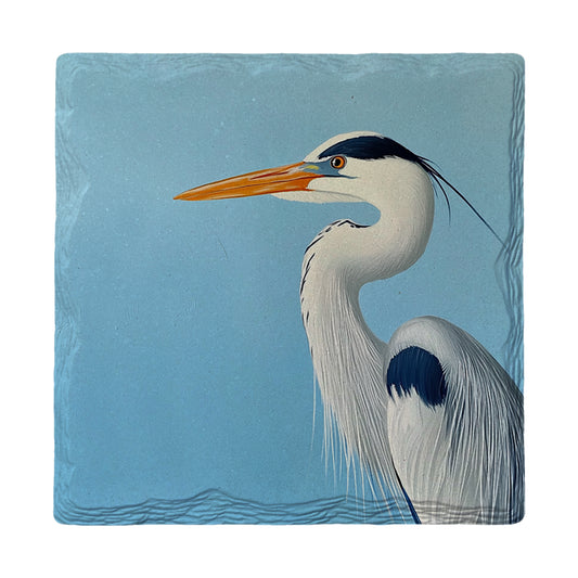 Carolina Blue Heron  | Ceramic Drink Coaster