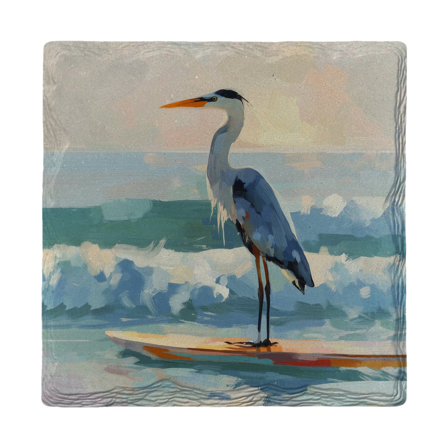 Coastal Cruising Heron | Ceramic Drink Coaster