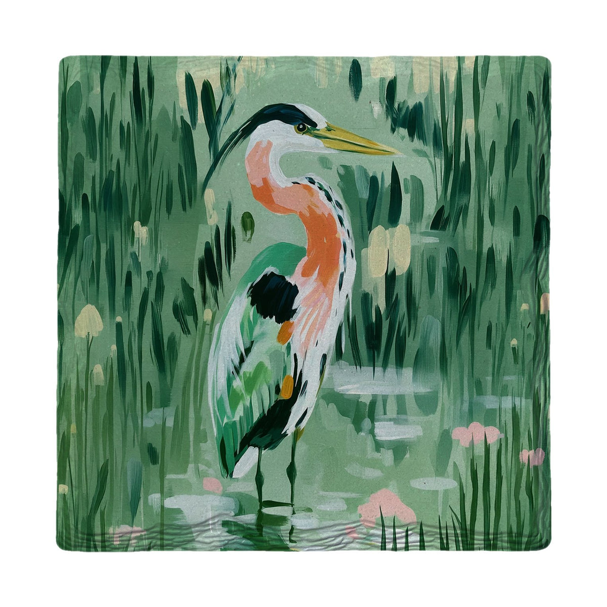 Great Blue Heron Marsh | Ceramic Drink Coaster