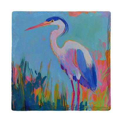 Colorful Blue Heron | Drink Coaster