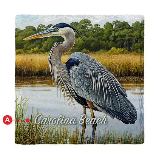 Carolina Beach Heron | Ceramic Drink Coaster