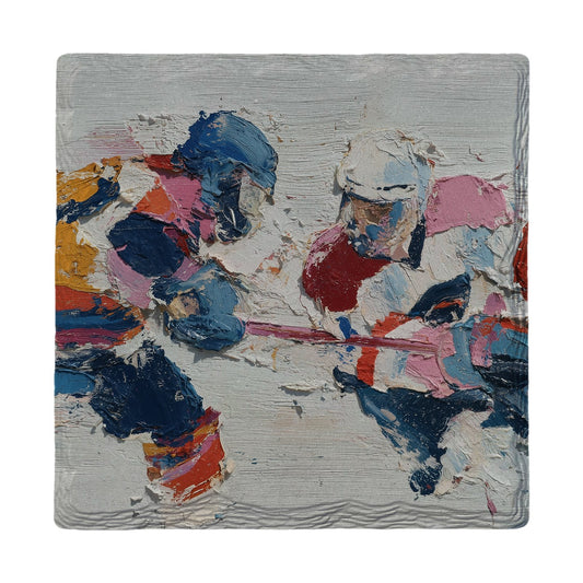 Hockey Rink Faceoff | Ceramic Drink Coaster