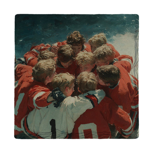 Hockey Team Huddle | Ceramic Drink Coaster